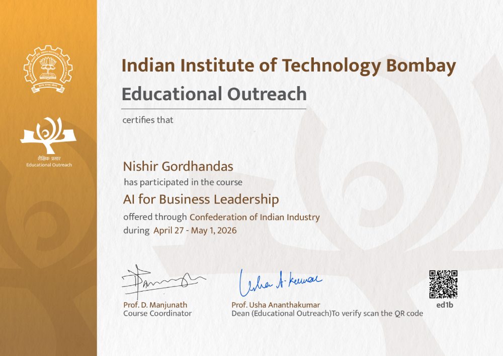 Leadership Certified By IIT Bombay